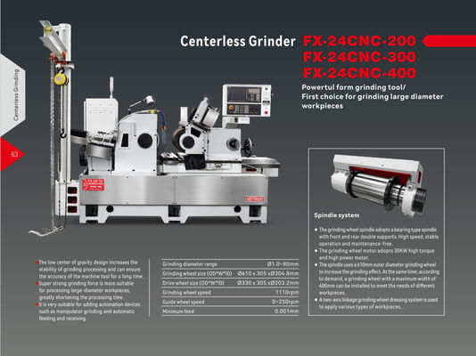 Wysokiej precyzji CNC bezśrodkowy szlifier Super silny szlifier Formularz siły szlifowania dla twardego stopów FX-24CNC